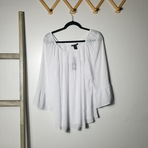NWT ROBERT LOUIS WOMEN'S WHITE BLOUSE SIZE 2X